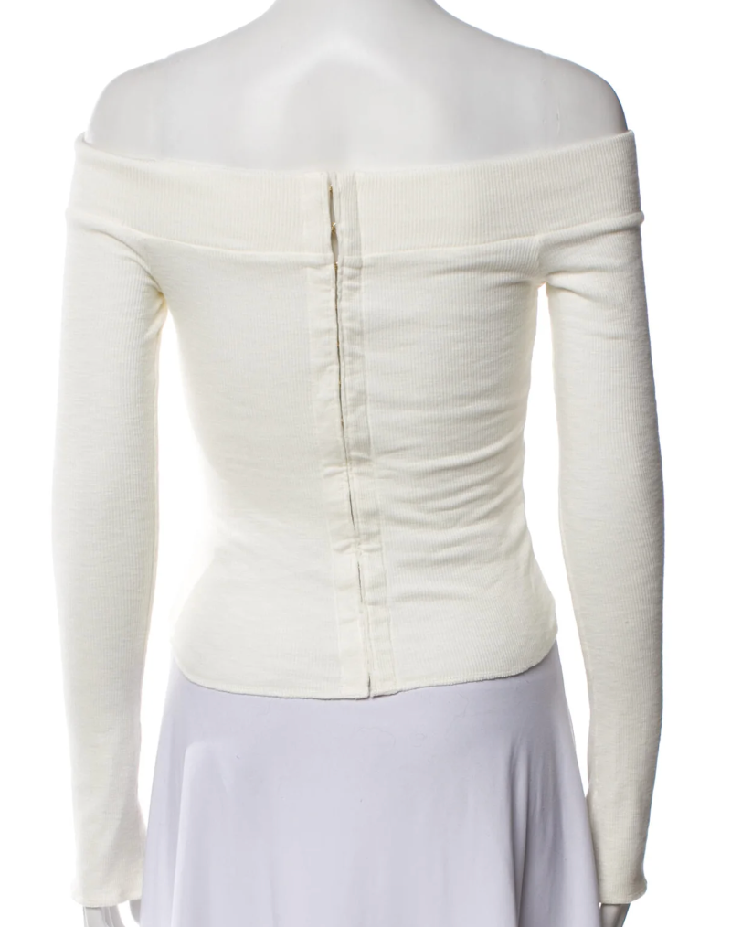 Are You Am I - Off-The-Shoulder Long Sleeve Top