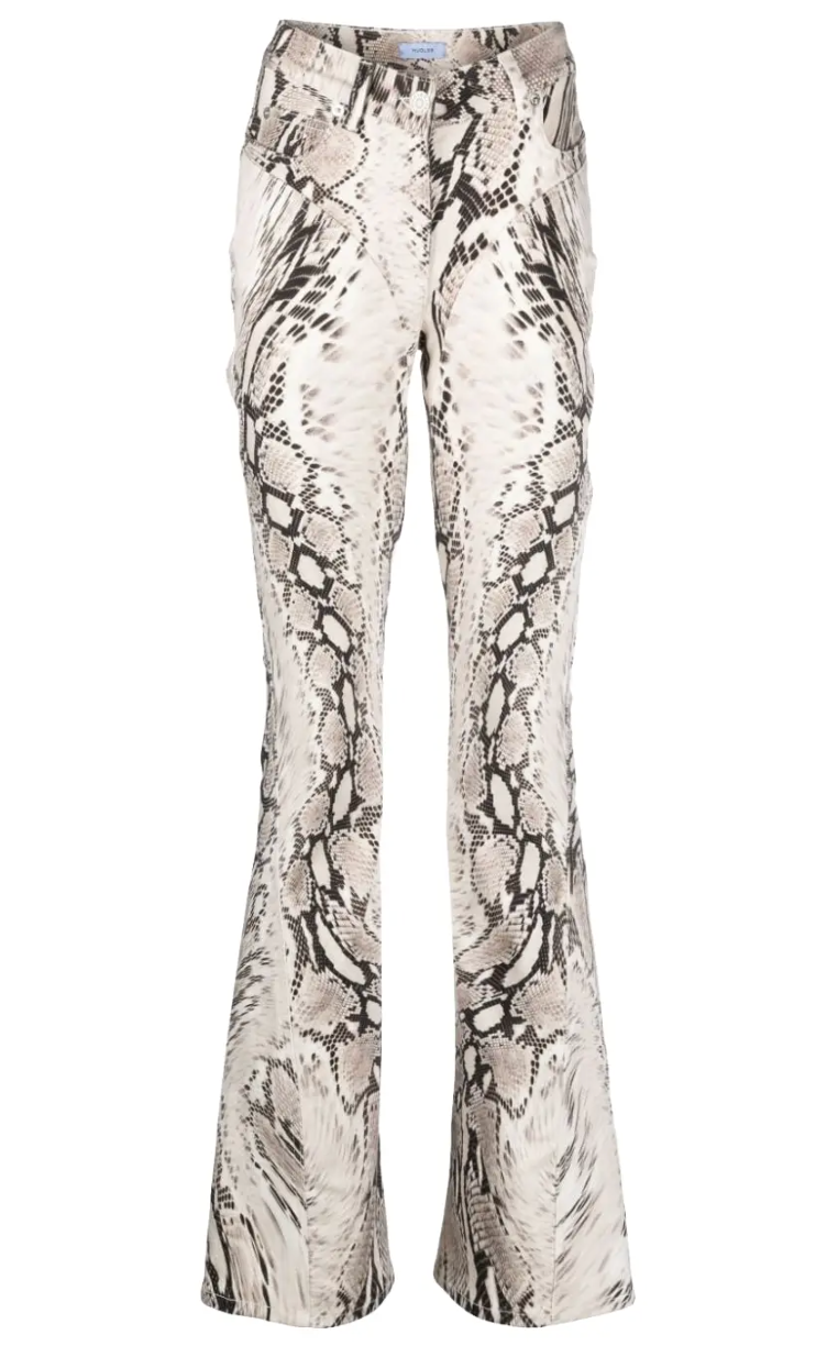 Mugler Snake Skin Flared Trousers