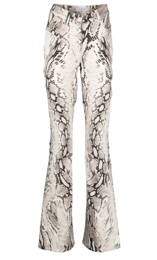 Mugler Snake Skin Flared Trousers