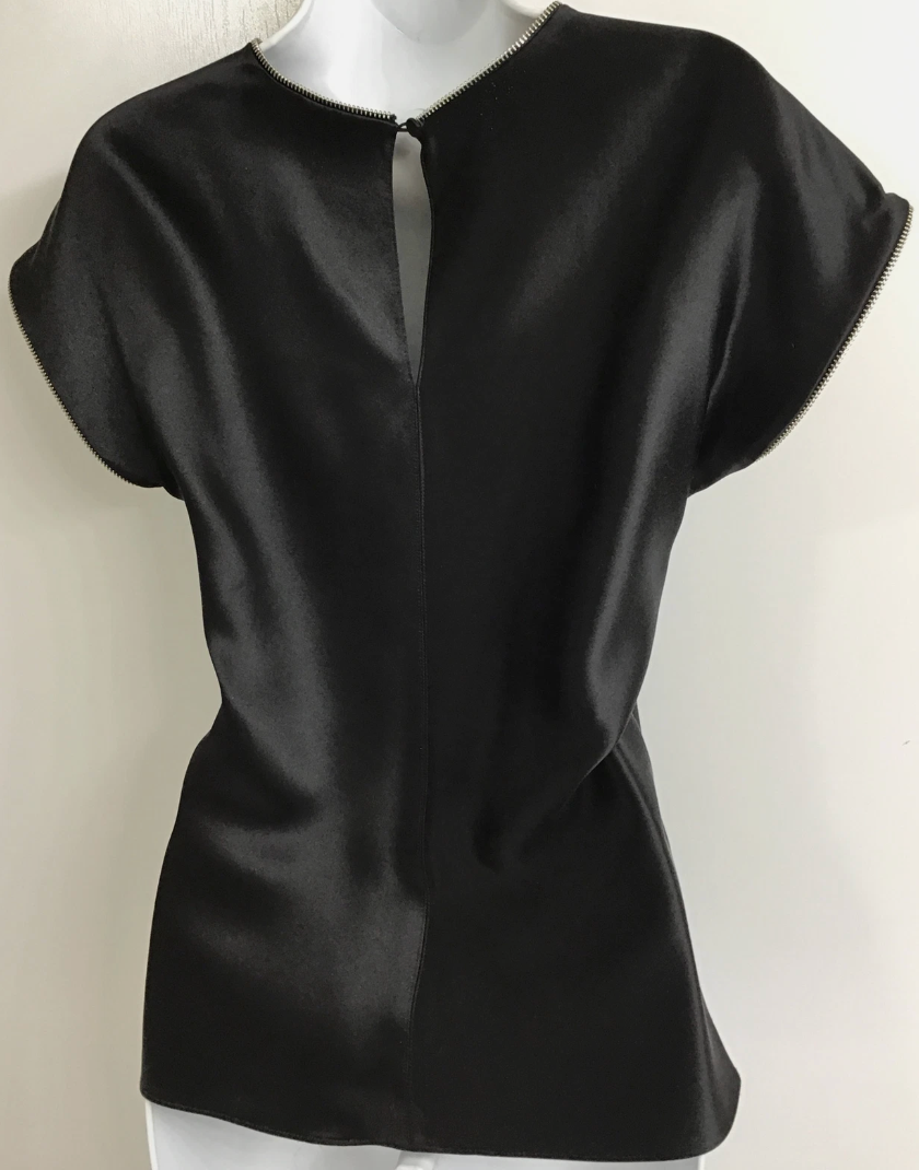Helmut Lang Silk Top with Zipper Finishes