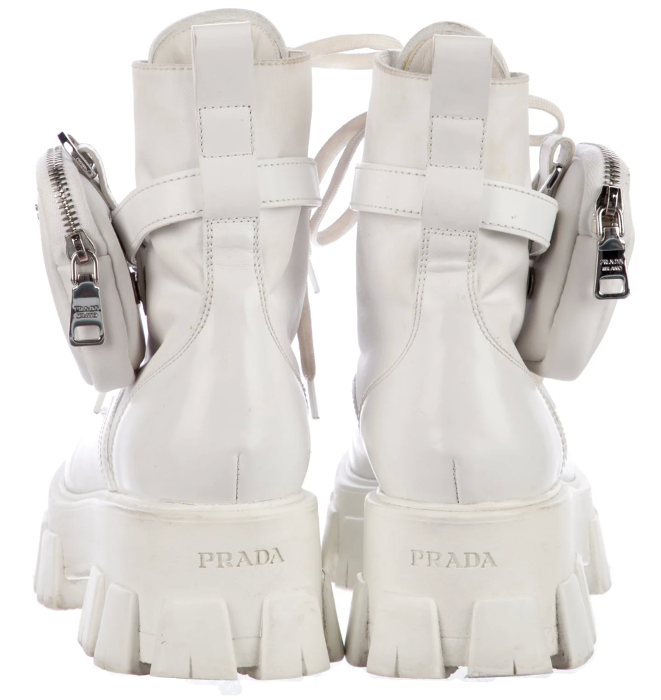Prada - White Combat Boots