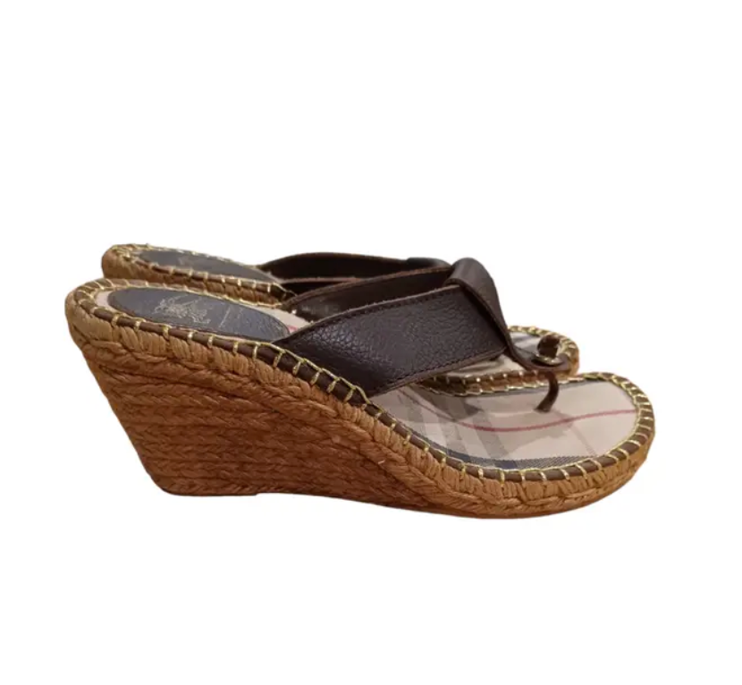 Burberry - Wedged Leather Sandals
