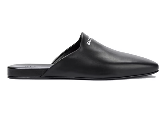 Balenciaga - Black Leather Slides