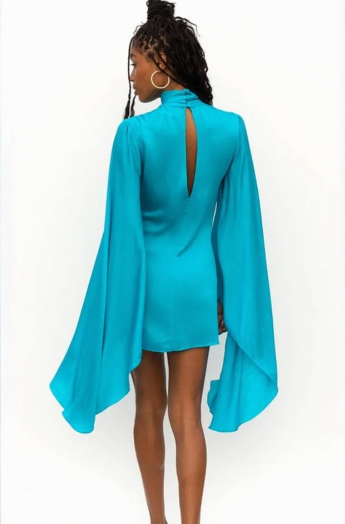 Rat & Boa - Aqua Long Sleeve Mini Dress