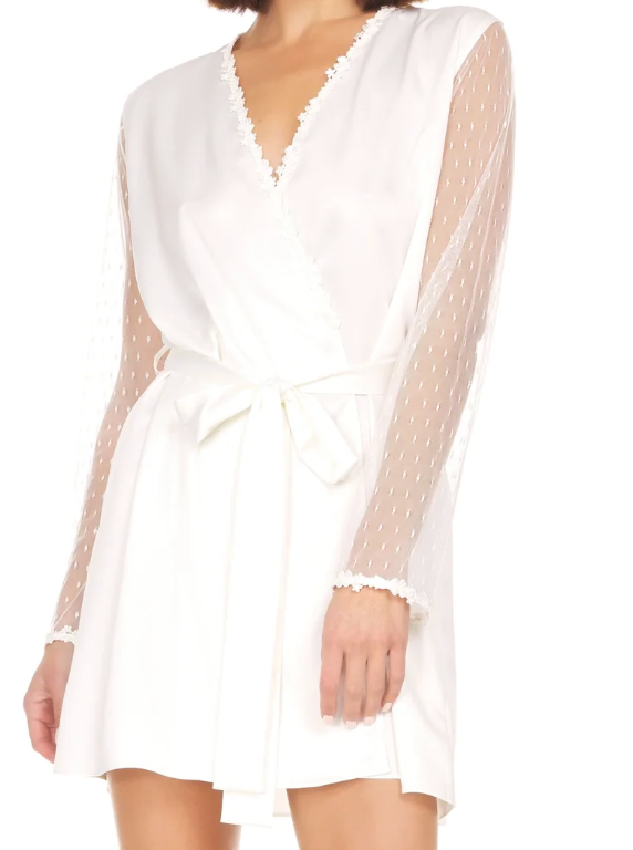 Flora Nikrooz - White Lace Slip & Robe