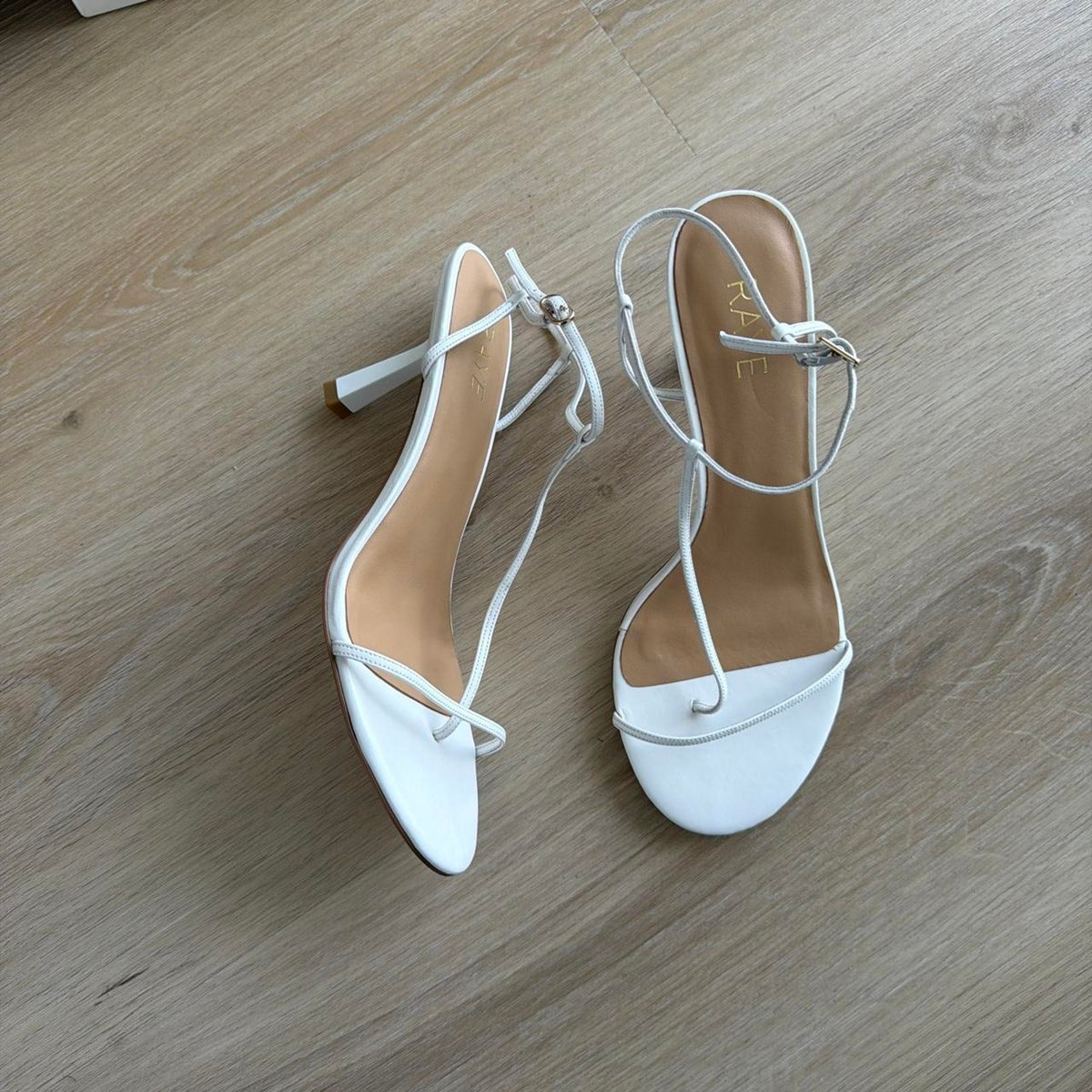 Raye - White Sandal Heels