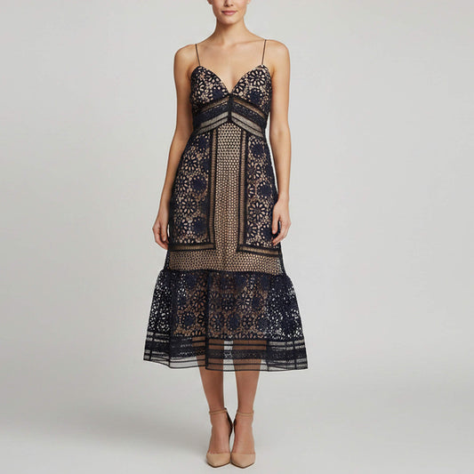Self-Portrait Navy Lace Dress