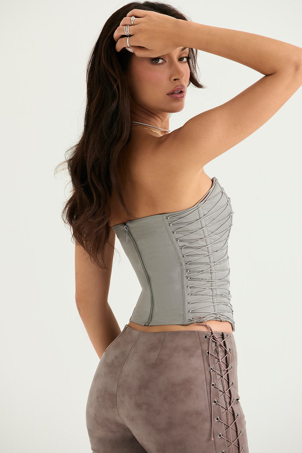 House of CB - Smoke Lace Up Corset