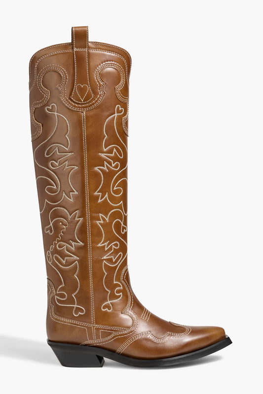 Ganni - Knee High Cowboy Boots